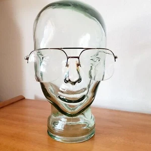VTG Mens Eyeglasses Travis Blk Gold Frame 145 Oversize Retro Aviators 59/18 - Picture 1 of 12