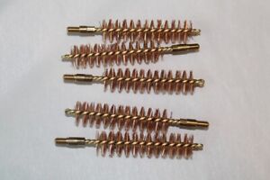 5 Pack 50 Caliber Brass Rifle Bore Brushes  (8-32 standard thread)  Unused
