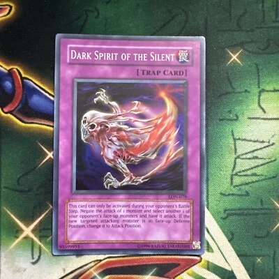 Yugioh! Dark Spirit of the Silent LON-079 Super Rare Misprint White Lettering NM - Image 1 of 2