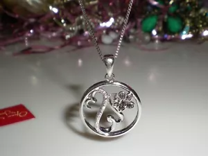 Jane Seymour Open Hearts SS FAMILY PAW PRINT CIRCLE Diamond Necklace ๐พ KAY ๐พ - Picture 1 of 24