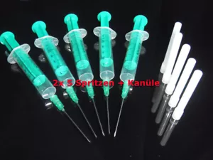 10x 5ml Einmalspritze mit Kanüle - Basteln/Modelbau/Drucker etc. - Neu & Steril - Bild 1 von 2