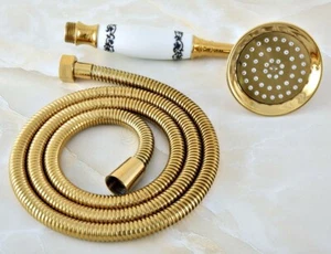 Luxury Gold Color Brass Telephone Handheld Shower Head Sprayer +1.5m Hose Ghh041 - Picture 1 of 6