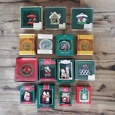 Vintage Hallmark Ornaments Snoopy & Friends, Santa, Snowman Collectors Lot Of 15