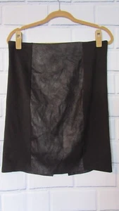 NWT Xhilaration Women's Pencil Skirt Sz L Black Faux Leather Panel Rear Zip Work - Picture 1 of 6