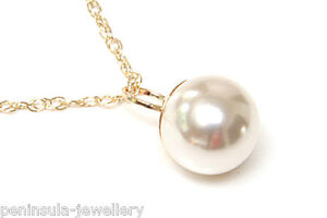 9ct Gold Pearl Pendant and Chain Made in UK Gift Boxed Necklace Birthday Gift