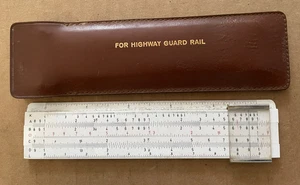 UT0 #601 Denmark Slide Rule w/ case SYRO STEEL Highway Guard Rail Girard OH #10 - Picture 1 of 10