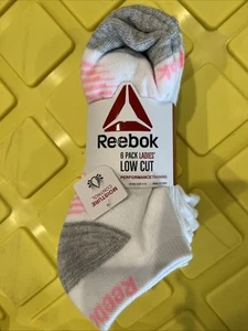 Nuevo paquete de 6 pares de calcetines Reebok para mujer corte cuarto tren rendimiento talla 4-10 - Imagen 1 de 2