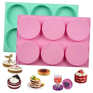 2 Pcs Silicone Muffin Top Pans for Baking, 4 Inch Non-Stick Round Baking - Picture 1 of 7