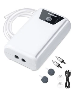 Bomba de Aire USB Recargable para Acuario Petbank, Batería 2600mAh 3L/min, Silenciosa - Imagen 1 de 5