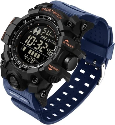 FANMIS Mens Military Multifunction Digital LED Watch Electronic Blue  - Image 1 of 4