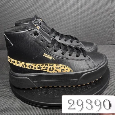 Zapatos Puma Mayze Mid Safari para mujer talla 7 negro dorado estampado de leopardo 386829-01 Foto 1 de 4