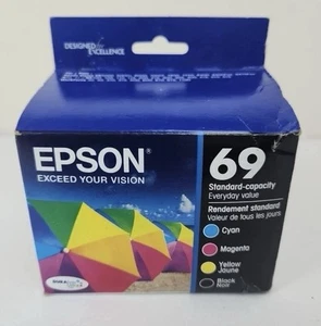 Genuine Epson 69 Black Cyan Magenta Yellow Ink Cartridge Pack New Exp. 9/2026 - Afbeelding 1 van 1