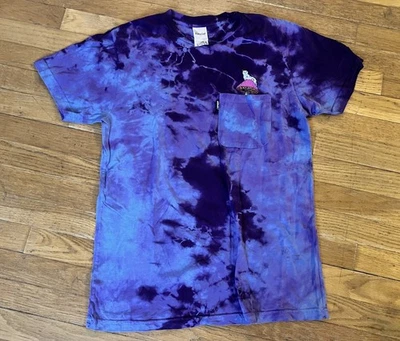 Ripndip Mushroom Cat Graphic Pocket T-shirt Men Medium Purple Blue Tie Dye - Image 1 of 4