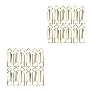 24 Stück Memo Clip Kreative Papierhalter Clips Pfeilform Goldene Papierclips - Bild 1 von 12