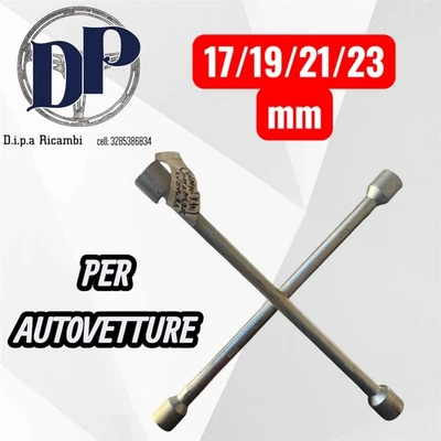 CHIAVE A CROCE 17/19/21/23 mm PER AUTOVETTURE - Immagine 1 di 3
