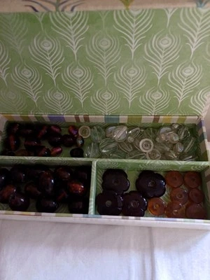 Job Lot Assorted Glass Amber And Clear Beads Sewing, Crafting  - Image 1 of 4