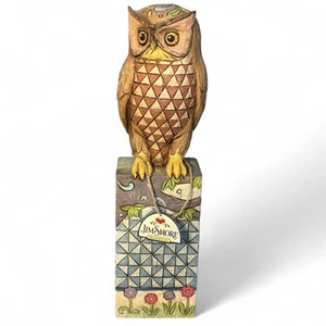 Jim Shore 2005 Large Owl on Pedestal Heartwood Creek 14" C4005178 - Picture 1 of 7