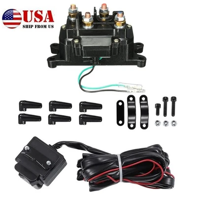 Combo de relé de solenoide interruptor de pulgar basculante para contactor y cabrestante apto para ATV UTV 12V Foto 1 de 4