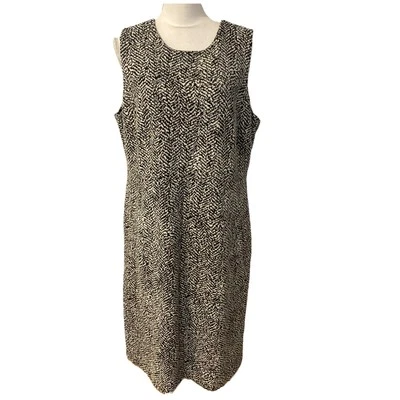 Vestido Vaina Lands End Talla 16W Blanco y Negro Elástico  Foto 1 de 4