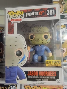 TOM MORGA SIGNED FUNKO POP #361 FRIDAY THE 13TH! JASON VOORHEES! HOT TOPIC EXC - Picture 1 of 2