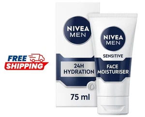 NIVEA MEN Sensitive Face Moisturiser with 0% Alcohol for Sensitive Skin (75ml) - Picture 1 of 7