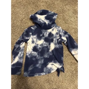 NWOT Old Navy Cowl Neck Blue Tie-Dye Sweatshirt Girls Size M (8) - Picture 1 of 2