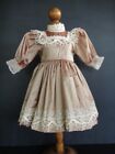 37-39cm Beige/Pink Silk DOLL DRESS. Modern, Vintage or Old Dolls