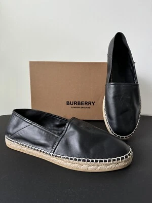 ¡NUEVO! Alpargata de cuero negra Burberry Alport Equestrian Knight talla 44 $690 Foto 1 de 4