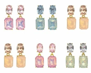 Pendientes colgantes geométricos de metal para mujer Joyería de cristal Diamante Pendientes de moda - Imagen 1 de 36