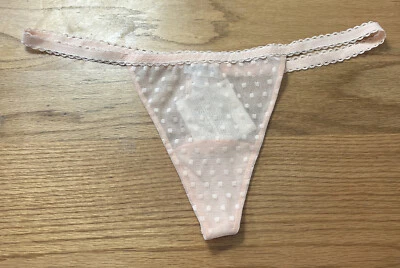 NUEVO CON ETIQUETAS LA PERLA Glamour Rosa Tanga Bragas Talla 4 LA PERLA Lunares Encaje Bragas Foto 1 de 4