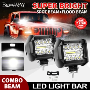 2PCS 4" LED Work Lights Bar Spot Flood Beam Pods Combo beam fit for Jeep ATV UTV - Picture 1 of 11