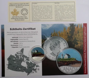 CANADÁ: 10 dólares 2017: 150 AÑOS CANADÁ - ISLA DEL PRÍNCIPE EDUARDO, CERTIFICADO DE AUTENTICIDAD PP de plata - Imagen 1 de 3
