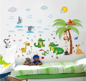 Wandtattoo Krokodil Delfin Känguru Papagei Wandbild Aufkleber Kinder Kinderzimmer - Bild 1 von 6