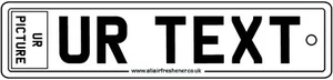Custom Picture & Text Number Plate Car Air Freshener - Picture 1 of 2