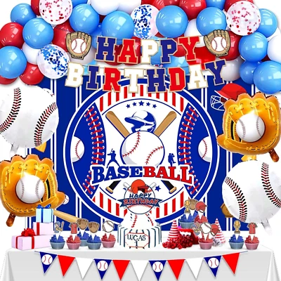 Baseball Birthday Party Decorations, 64 PCS Baseball Birthday Party Supplies Kit - Image 1 of 4