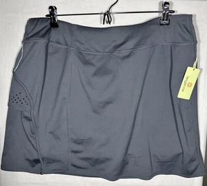 Tangerine Womens Skort XXL Gray Activewear Tennis Golf Zippered Key Pocket NWT! - Picture 1 of 7