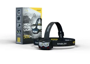 LED Stirnlampe Doppellinse RABLEX Kopflampe Rotlicht Sensor 4Modi Leicht Torch - Bild 1 von 3
