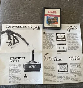 Atari 2600 E.T. GAME KART W/INSTRUCTIONS . PLAYS FINE 1982 Rare - Picture 1 of 1