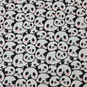 Full of Panda Bear Patterned Fabric made in Korea by the Yard - Picture 1 of 6