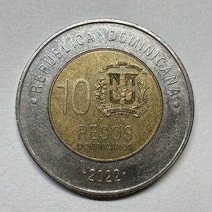 2022 Dominican Republic 10 Pesos - Beautiful Coin - #B-100 - Picture 1 of 2