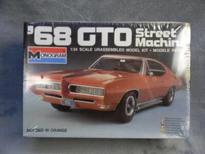 1/24 SCALE ORIGINAL MONOGRAM 1968 PONTIAC GTO HARDTOP ORANGE MODEL KIT-SEALED - Picture 1 of 5