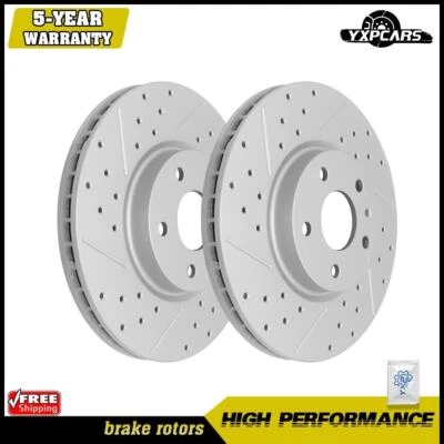 300mm Front Drilled Brake Rotors for 2013 2014 2015 2016 Ford Fusion Lincoln MKZ - Image 1 of 4