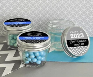 24 Small Personalized 4oz Glass Mason Jars Graduation Party Favors Lot - MW45301 - Picture 1 of 4