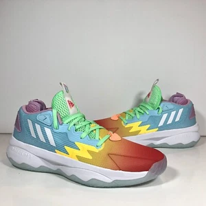 Adidas Dame 8 Multicolor Rainbow Basketball Shoes Mens Size 10 HQ1272 UNRELEASED - Picture 1 of 8