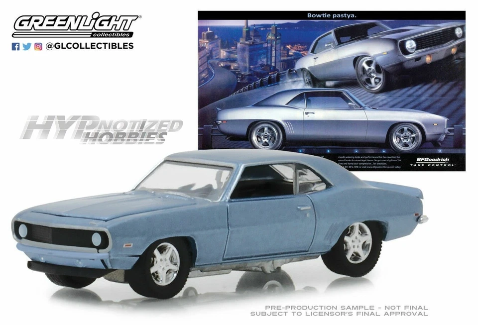 GREENLIGHT 1:64 BFGOODRICH VINTAGE AD CARS 1969 CHEVROLET CAMARO DIE-CAST 29976 - Image 1 of 1