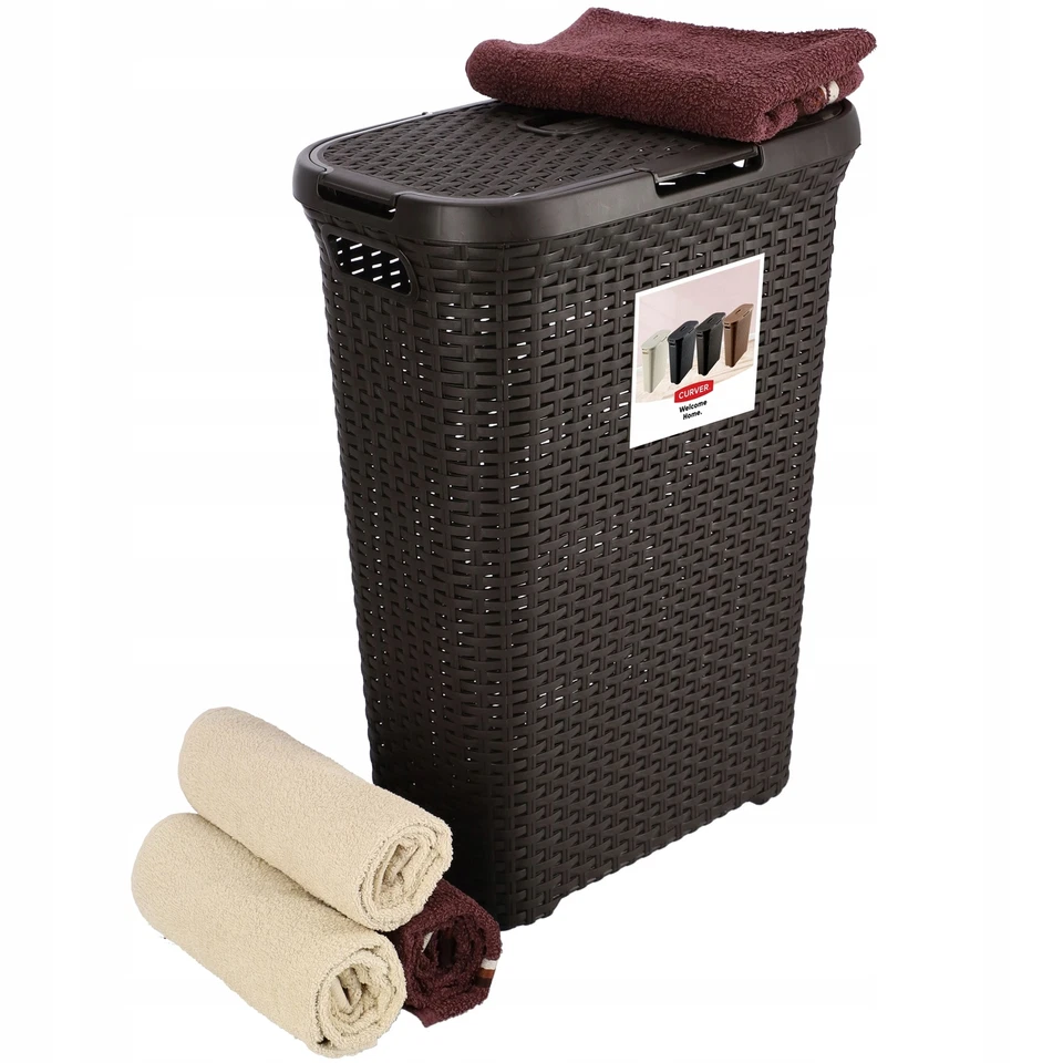 Curver Wäschebox 'rattan' 60 Ltr. dunkelbraun