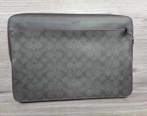 Coach Original Laptop Case In Signature Canvas Charcoal - Picture 1 of 7