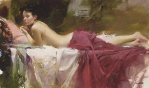 Pino Daeni,Hand-painted Portrait oil Painting On Canvas 24x36inch #059 Unframed - Picture 1 of 5