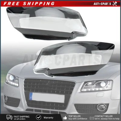 2X Left+Right Headlight Covers Headlamp Lens Shell For AUDI A5 S5 RS5 2008-2012 - Image 1 of 4