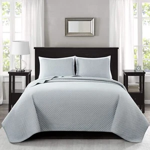 Chezmoi Collection Avon 3-piece Cotton Quilt Set Diamond Stitch Bedspread Set - Picture 1 of 17
